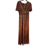 Mac Duggal  5538 Butterfly Sleeve Sequin Copper Dress Size 6 New w/ Tag MSRP $598 Photo 6