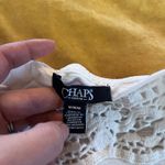 CHAPS  Denim Women's Medium Lace T-Shirt White Jersey Knit Blouse Stretch Photo 6
