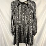 Michael Kors Snake Print Dress Chain Detail Long Sleeve Party Dress M Black Size M Photo 5