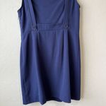 Moulinette Soeurs Anthropologie Dress Y2K Blue Nautical Fisherman Preppy 10 Overall Button Mini Photo 7