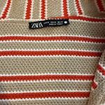 ZARA  Women's 70s Retro Style Cropped Pullover Knit V-Neck Collared Sweater Top M Photo 12