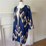 Womens Boho Jacket Medium Large Fall Shacket Kimono Art Coat RARE Bohemian Blue Photo 3