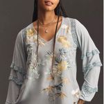 Anthropologie NWOT  x TINY Frances Long Sleeve Ruffled Flutter Top Medium Photo 0