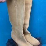 Carlos Santana  tall tan suede boots with heels Photo 0