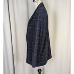 American Vintage 90s Heritage Plaid Wool Vintage Single Breasted Blazer Green Blue Red Medium Photo 5