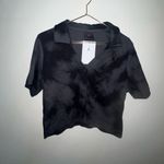 Jordan  collared knit top in smoke gray large Photo 2