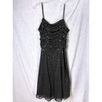Taboo Vintage Y2K  Black Ruched Glitter Mesh Party Prom Dance Dress 12/14 Photo 2