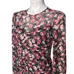 VICI  X Fate Black Pink Floral Long Sleeve Ruched Mini Dress, Sz M Photo 9
