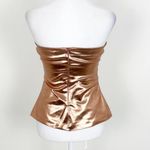 ZARA Bronze Metallic Sold Out Tube Top Sleeveless Blouse Size S NEW Photo 2