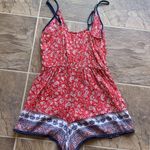 Band of Gypsies Paisley Floral Red White And Blue Romper Photo 10
