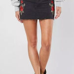 Kendall + Kylie Womens Floral Embroidered Raw Hem Denim Jean Skirt - Sz 26 ( S ) Photo 0