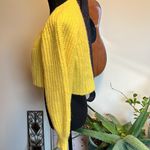 Urban Outfitters Chunky Yellow Cropped Cardigan Sweater Size Small Photo 4