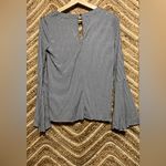 Lucky Brand  Women's Striped Bell Sleeve Shirt,Size XS,V Neck,Great Condition Photo 3