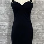 Bobi  Black Matte Knit Sweetheart Dress Photo 3
