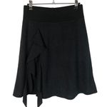 Kokoon Y2K Black Shimmer Knit Ruffle Front Knee Length Skirt XS Photo 0