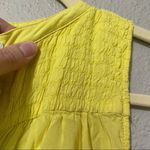 Holding Horses  Yellow Smocked Sleeveless Button Down Shirt Womens XS Blouse Tank Photo 3