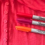 Free People Tee Camelia Top in Hot Pink Sz M NWT Lace Scoop Neck Ruffle Peplum Photo 13