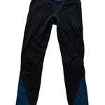 Athleta Powervita High Rise Mesh Elation Black and Teal yoga running Leggings Photo 6