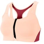 Nike Shape high support padded front zip light pink sports bra size S small Photo 9