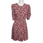 Reformation Laylin Mini Dress Women’s Size 8 Red White Floral Puff Sleeve Summer Photo 5