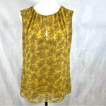 CAbi mustard yellow and black paisley print top size small Photo 2