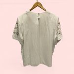 Croft & Barrow Cute vintage 80’s-90’s white semi-sheet floral embroidered short sleeve blouse Photo 2