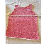 Susan Bristol Women’s XL Pink White Knit Tank Top Sleeveless Scoop Neck Photo 2