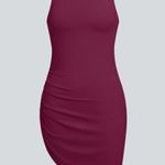 Halara  Red Ruched Halter Mini Dress Photo 0