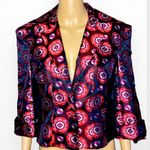Diane Von Furstenberg 
Silk Floral Print Blazer Size 12 Photo 0