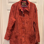 st. john's bay VTG  Womens 3X Washable Genuine Leather Suede Rust Brick Red Jacket Photo 0