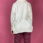 80s VINTAGE WESTERN CREAM KNIT FRINGE CARDIGAN SWEATER COWGIRL BOHO CHIC White Size M Photo 3