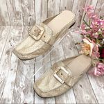 Stuart Weitzman CIA Beige Snakeskin Mules Loafers Photo 3