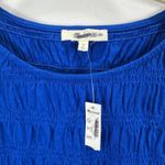 Madewell Smocked Boatneck Tank Cotton Blend Minimalist Sleeveless Blue Small NWT Photo 8