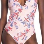 ONIA  Pink and Blue Palm Print One Piece Swimsuit Photo 0