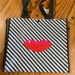 Sephora  VIB Red Lips Black and White Striped Reusable Shopping Tote Bag NWT Photo 3
