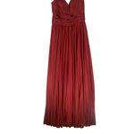 Kleinfeld Cold Shoulder Long Bridesmaid Gown Dress in Cranberry Size 12 Red Photo 3
