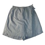Denim & Co  Chambray Blue Faux Wrap Skirt Skort Tie Flap Front Womens L A103284 Photo 0