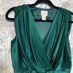 Anthropologie Reem green Silk cocktail holiday party Dress 10 designer Photo 3