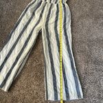 Mystree  Women’s Blue Striped Wide Leg Off-Shoulder Jumpsuit Sz Medium Photo 6