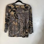 Y2k Blue Brown Paisley Print 3/4 Sleeve Top Blouse Shirt M Western Boho Grunge Size M Photo 3