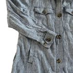 Ann Taylor NWT Loft Shirt Jacket shacket Womens XS Linen Long Sleeve‎ Button Down Striped Photo 7