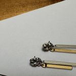 Monet / Avon Signed Lot Of 2 Metal Dangle Drop Pierced Earrings Photo 7