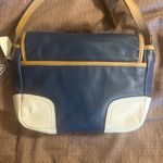 Coach  2014 Hadley Tricolor Colorblock blue tan & white leather crossbody Photo 4