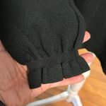 COS  Size M Wool Ruffle Neck Sweater Dark Green Evergreen Holiday Long Sleeves Photo 2