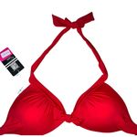 Vibrant Red Halter Bikini with Adjustable Ties Size L Photo 1
