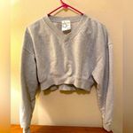 Aerie Women’s XS Grey Cropped V Neck Sweatshirt Photo 0