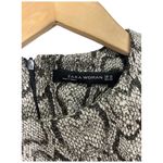 ZARA Woman Snakeskin Textured Short Sleeve Round Neck Shift Dress Brown XS Photo 6