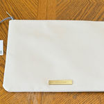 Tartan + Twine Cream Clutch with Gold Detail White Photo 0
