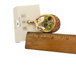 NEW Wearable Art Pendant by Roman Easter Basket Pink Gold Glitter Rhinestones Photo 4