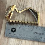 Waltham Ladies Watch Vintage Gold Tone Bracelet Black Dial Diamond Date Window Photo 8